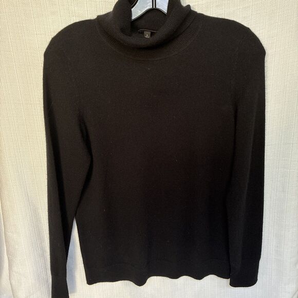 Talbots Sweater Womens Small Black 100% Pure Cashmere Long Sleeve Turtleneck - Picture 1 of 6